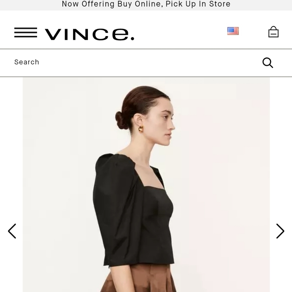 Vince puffed square neck top size 12 bnwt - Picture 4 of 4
